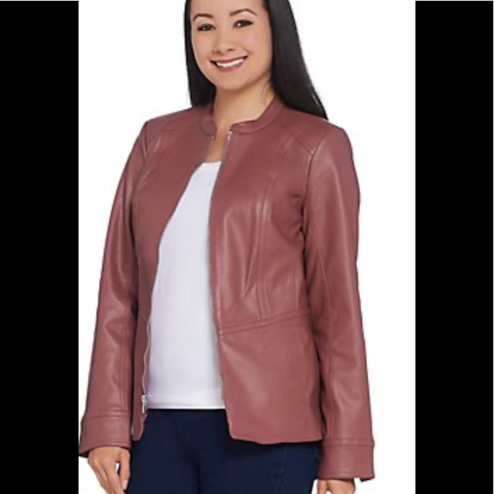 Studio By Denim & Co. Faux Leather Zip Fro…